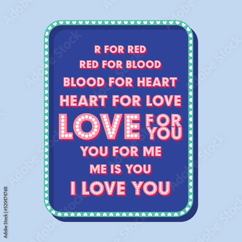 Heart with typo love forever vector illustration art  valentine art for decoration print sticker 