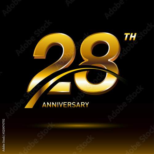 28 years golden anniversary logo celebration