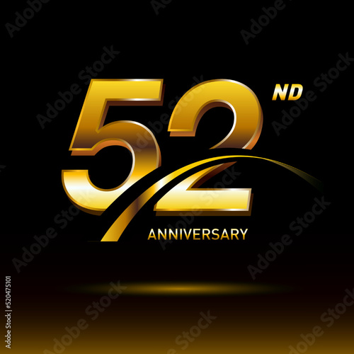52 years golden anniversary logo celebration
