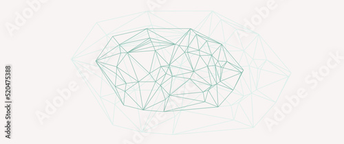 Abstract diamond shape line art with soft shadow background design concept, ruby shape, perfect for graphical resources, business template, presentation template, background, banner