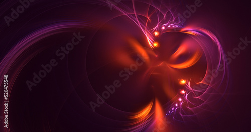 3D rendering abstract multicolor technology fractal light background