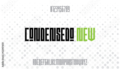 Condensedo new, narrow and condensed letters typeface font suitable for compacted posters design.