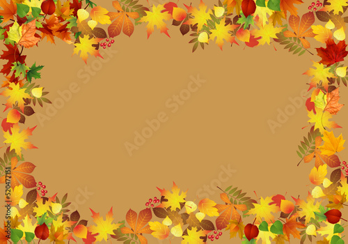 Autumn composition. Pattern made of dried leaves. Flat lay  top view
