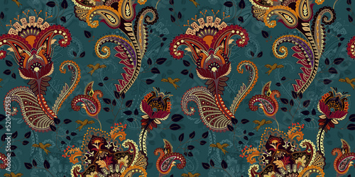 Digital textile kalamkari Allover pattern design
