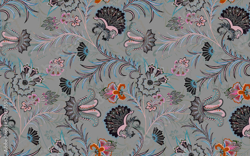 Digital textile kalamkari Allover pattern design