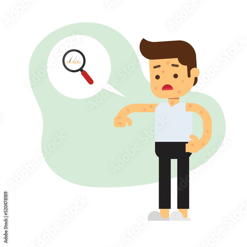 Man Person With Allergy Rashes And Dermatitis