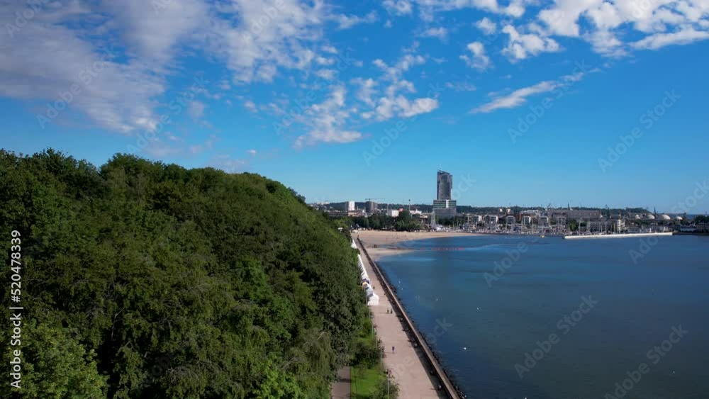 Aerial view of the harbor in Gdynia with modern architecture, Poland Aerial view of the harbor in Gdynia with modern architecture, Poland