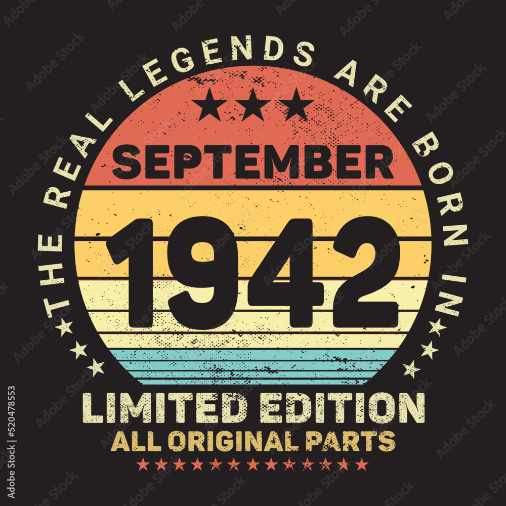 The Real Legends Are Born In September 1942, Birthday gifts for women or men, Vintage birthday shirts for wives or husbands, anniversary T-shirts for sisters or brother The Real Legends Are Born In September 1942, Birthday gifts for women or men, Vintage birthday shirts for wives or husbands, anniversary T-shirts for sisters or brother
