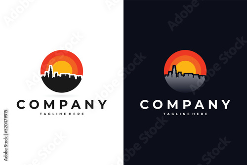 sun city logo, urban logo with sun sign