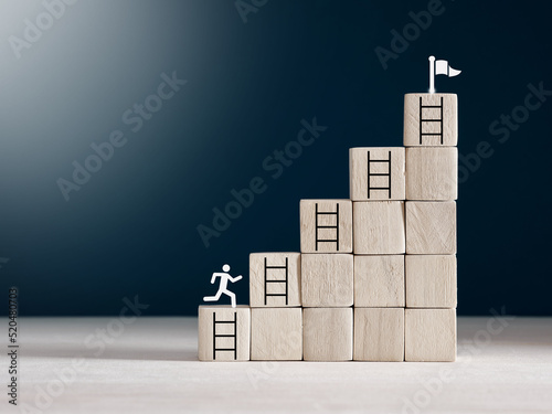 Business goal achievement, success, personal growth or career improvement concepts.