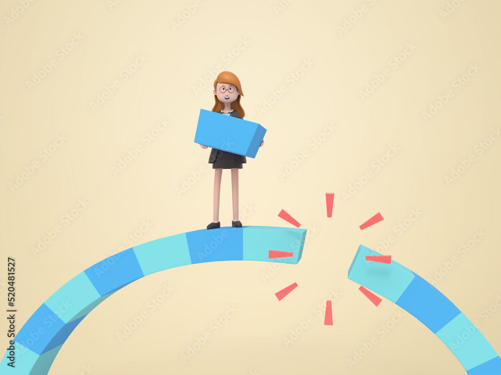 Obraz premium Businesswoman holds a piece of the missing piece isolated background