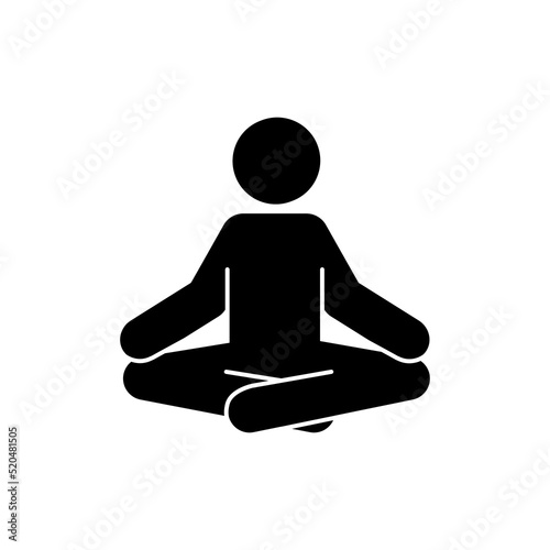Yoga pictogram icon man. Yoga pose, meditate practice, relax pictogram man. Health, meditate, concentrate symbol. Vector illustration.