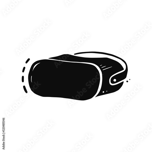 Vr glasses hand drawn doodle element. Sketch line style vr helmet. Vector illustration isolated.