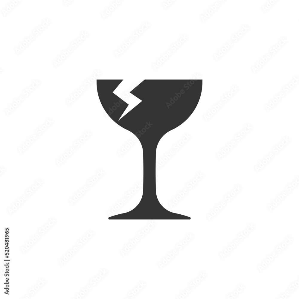 broken drinking glass icon vector template broken drinking glass icon vector template