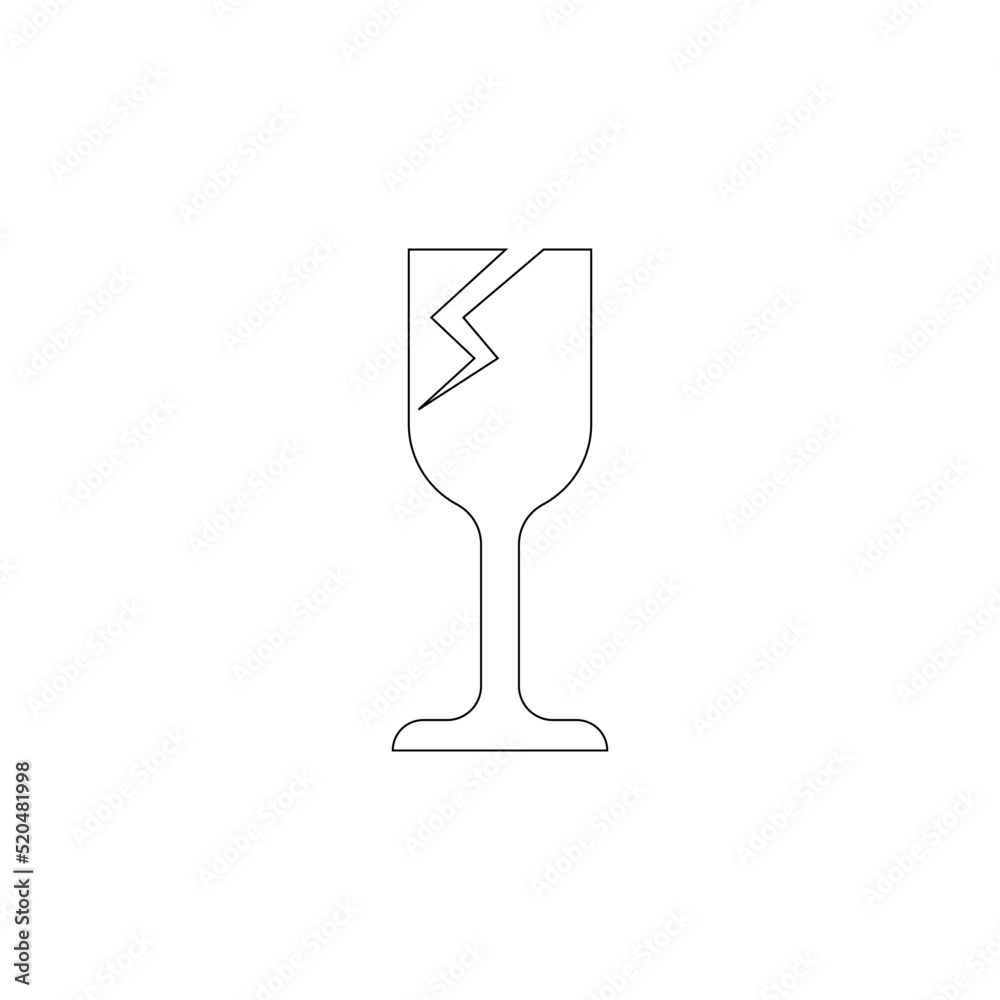broken drinking glass icon vector template broken drinking glass icon vector template