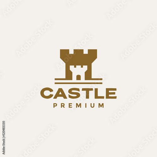 minimal castle gate logo design