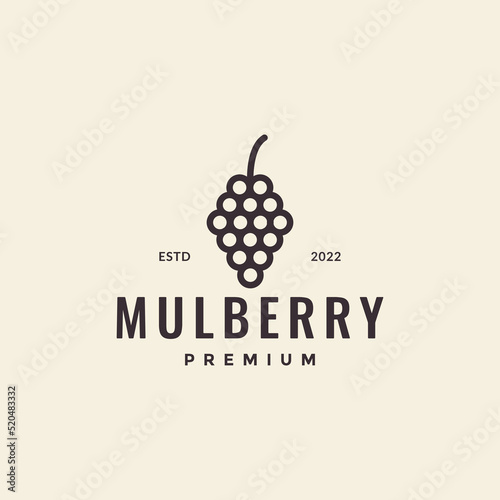 hipster fruit mulberry logo design