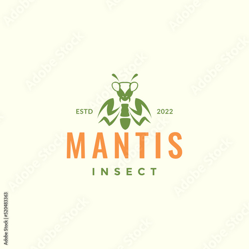 colored vintage mantis logo design