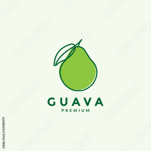 line abstract fruit guava logo design