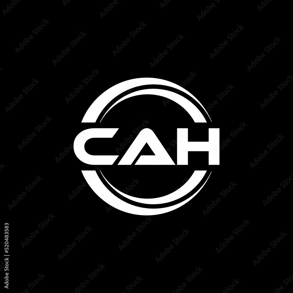 CAH letter logo design with black background in illustrator, vector logo modern alphabet font overlap style. calligraphy designs for logo, Poster, Invitation, etc. CAH letter logo design with black background in illustrator, vector logo modern alphabet font overlap style. calligraphy designs for logo, Poster, Invitation, etc.