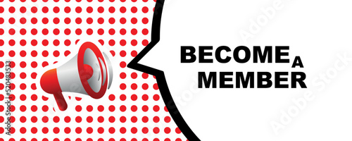 BECOME A MEMBER sign on white background