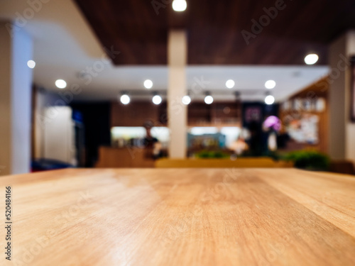 Table top indoor cafe restaurant Blur background