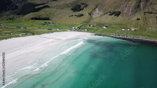 Refviksanden Beach Area Aerial View Bremanger Norway