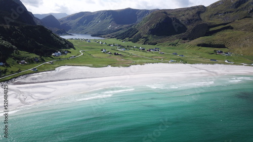 Refviksanden Beach Area Aerial View Bremanger Norway