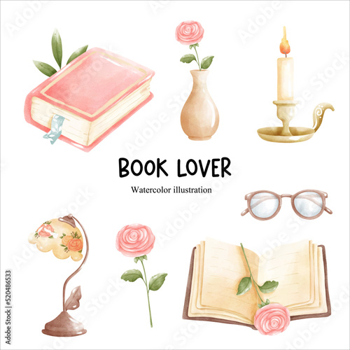book lover, library. vector illustration