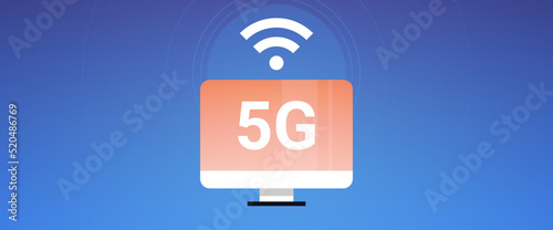 5G internet connection speed futuristic concept and online wireless system connection technology flat vector illustration.