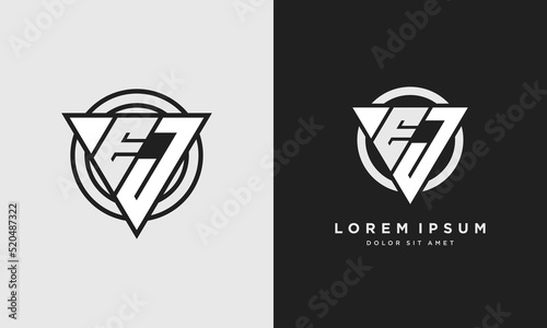 Letter EJ triangle logo icon modern stylish monogram design photo