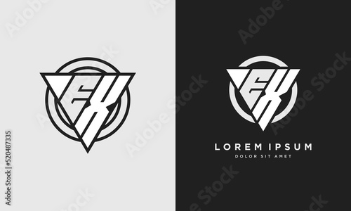 Letter EX triangle logo icon modern stylish monogram design