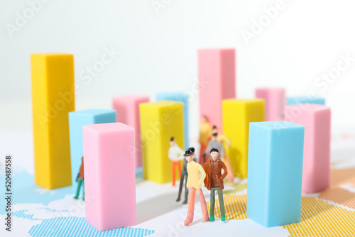 Canvas Print Concept of world population, main world problems