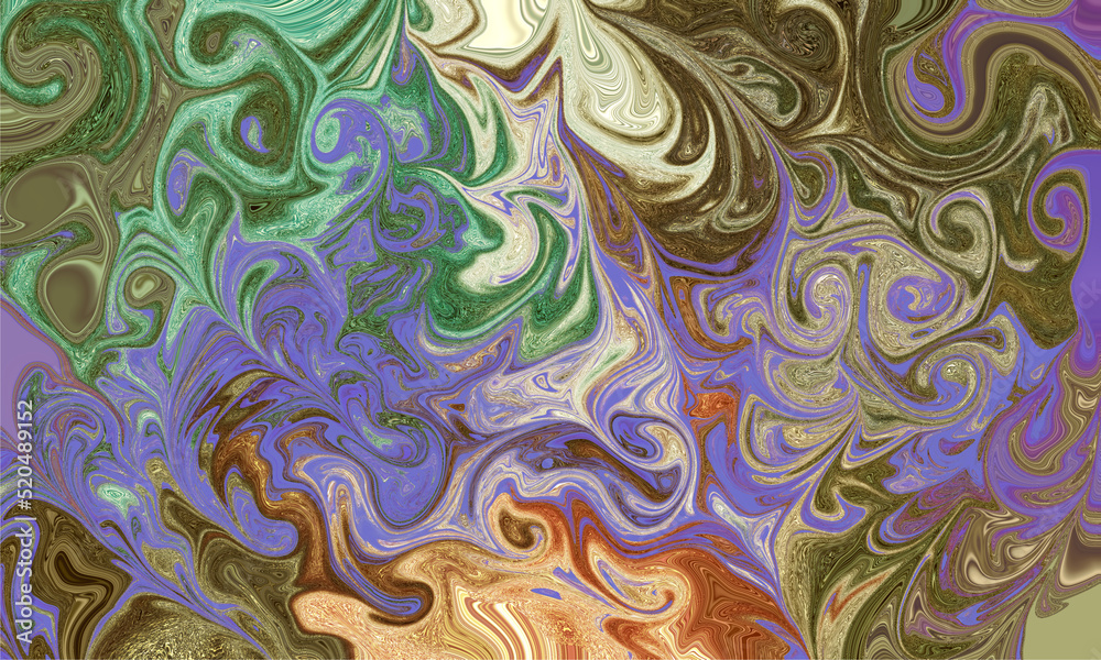 Obraz premium Purple Green Liquid Marble Canvas Abstract Painting Rectangle Background With Gold Glitter Texture