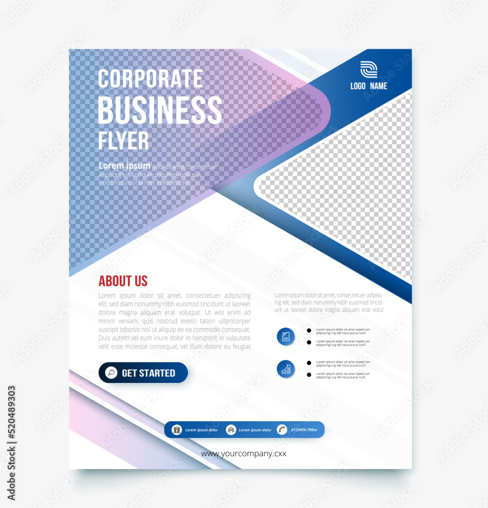 Obraz premium Corporate business flyer design template.