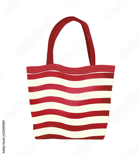Summer beach handbag. vector illustration