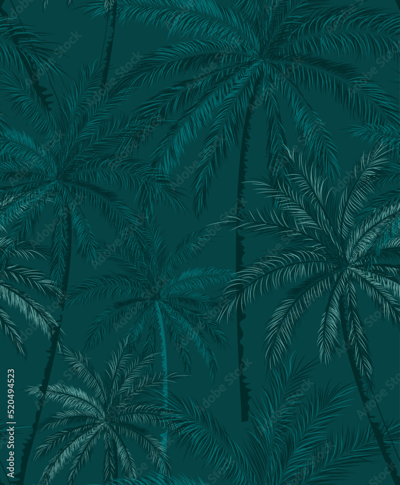 custom made wallpaper toronto digitalRetro Palm Vector illustration Seamless Pattern On Beige background Color, Palm Beach Pattern