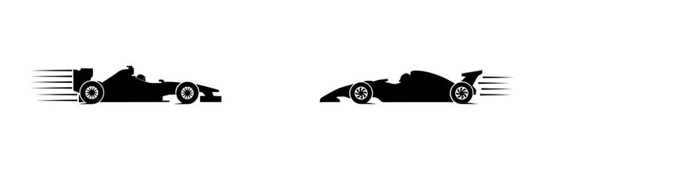 Ingelijste posters Formule 1 Raceauto silhouetten tegenover elkaar  © Abdul