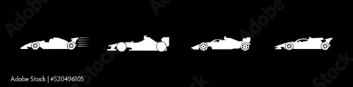 racing cars on a black background