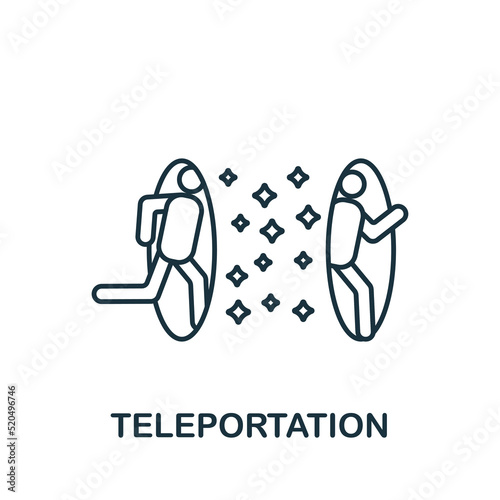 Teleportation icon. Monochrome simple Artificial Intelligence icon for templates, web design and infographics