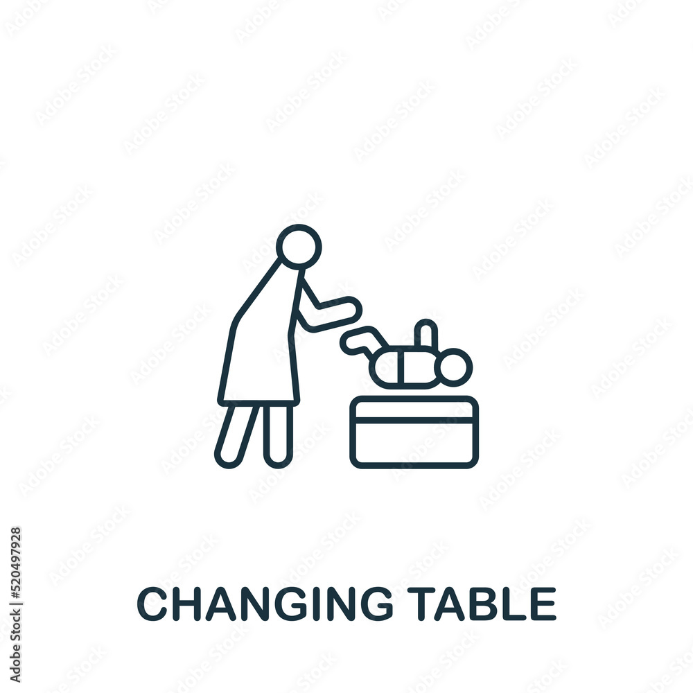Changing Table icon. Monochrome simple Changing Table icon for templates, web design and infographics