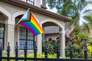 Progress pride flag on home