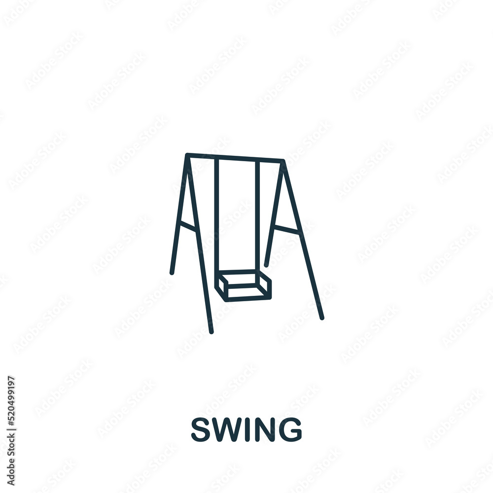 Swing icon. Monochrome simple Swing icon for templates, web design and infographics Swing icon. Monochrome simple Swing icon for templates, web design and infographics