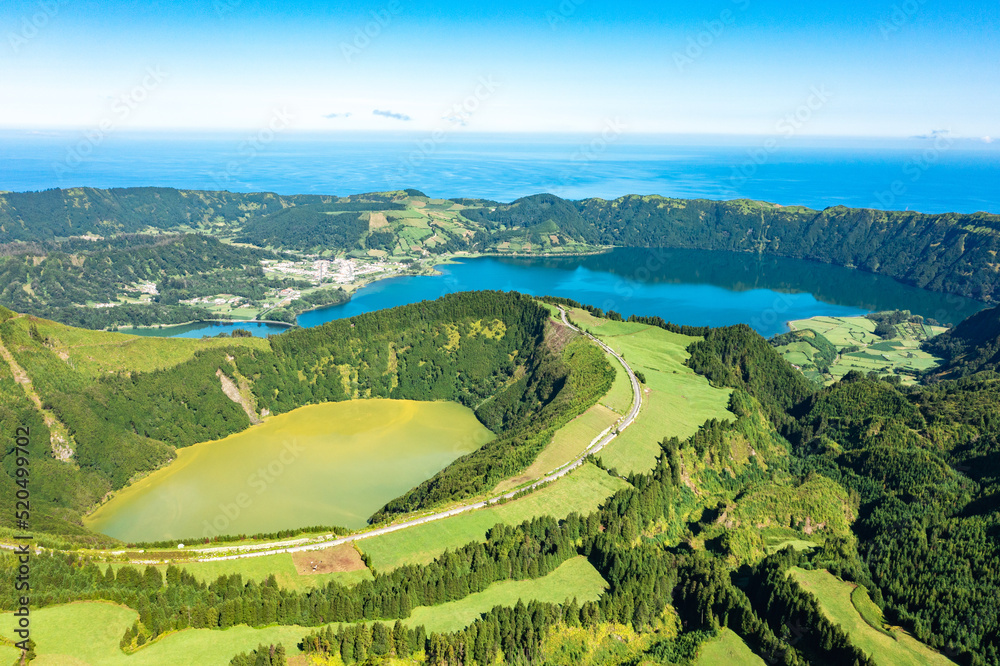 Sete Cidades, view from Boca Do Inferno Miradouro. Sao Miguel, Azores