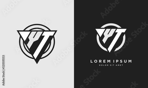 Letter YT triangle logo icon modern stylish monogram design