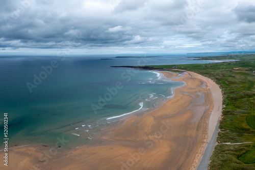 aerial view of Doughmore Bay and Beach in County Clare in western Ireland