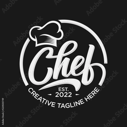 kitchen chef vintage design logo vector template