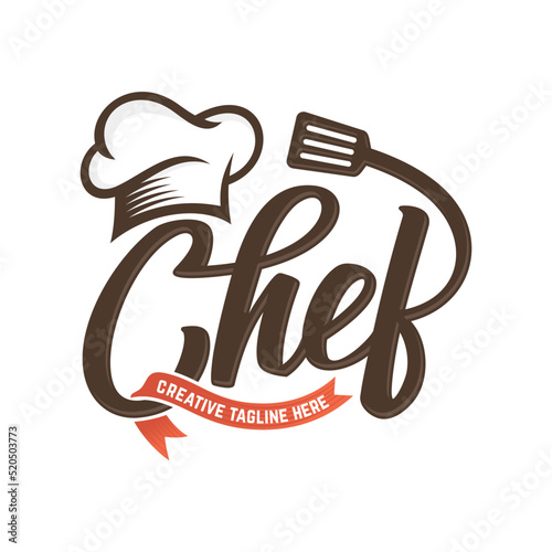 kitchen chef vintage design logo vector template