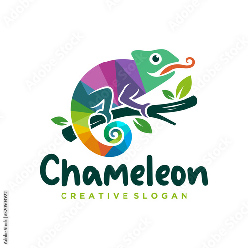 Chameleon mascot logo design vector illustration