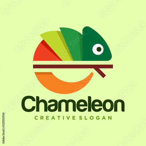 Chameleon mascot logo design vector illustration